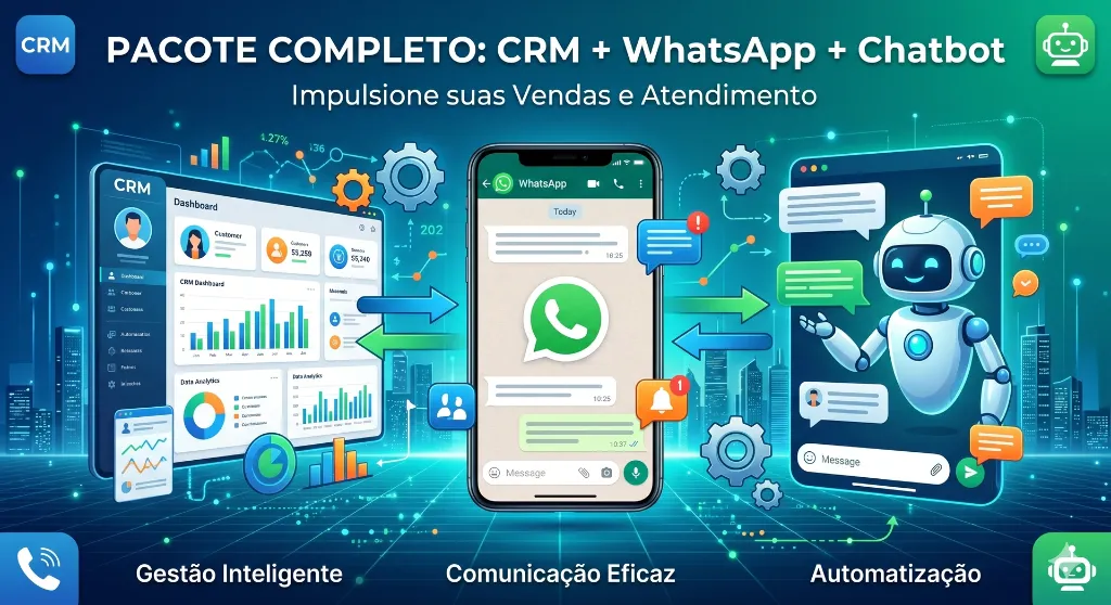 Pacote Completo: CRM + WhatsApp + Chatbot