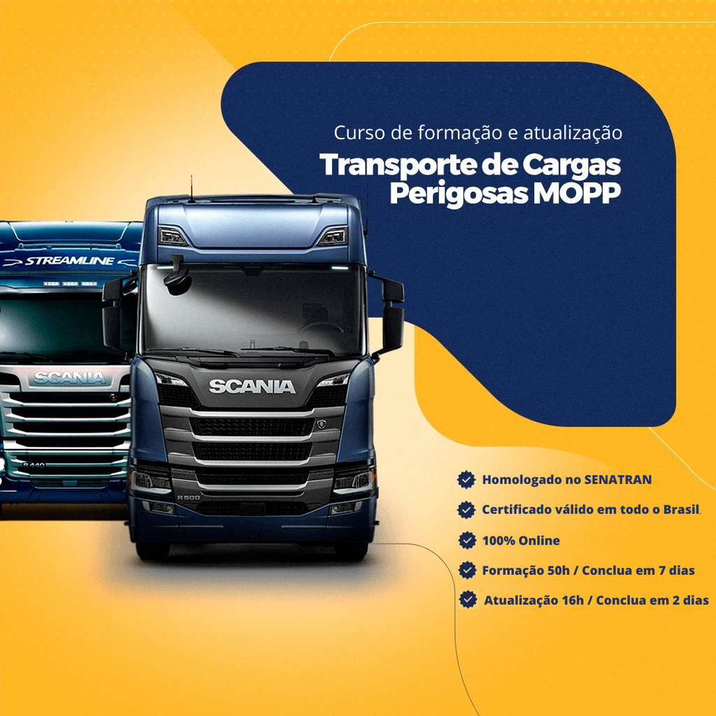 MOPP - Transporte de Produtos Perigosos - Formação (50h)