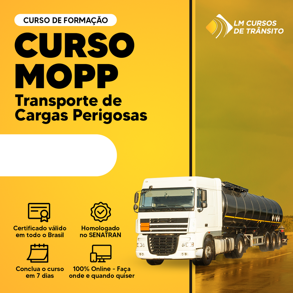MOPP - Transporte de Produtos Perigosos - Atualização (16h)